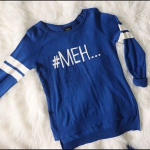 Cute Rue21 blue and white cotton sweater size M